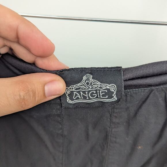 Vintage Angie Black Peasant Skirt Lace Trim Ruffle Hem Size M Goth Whimsygoth - Picture 3 of 4